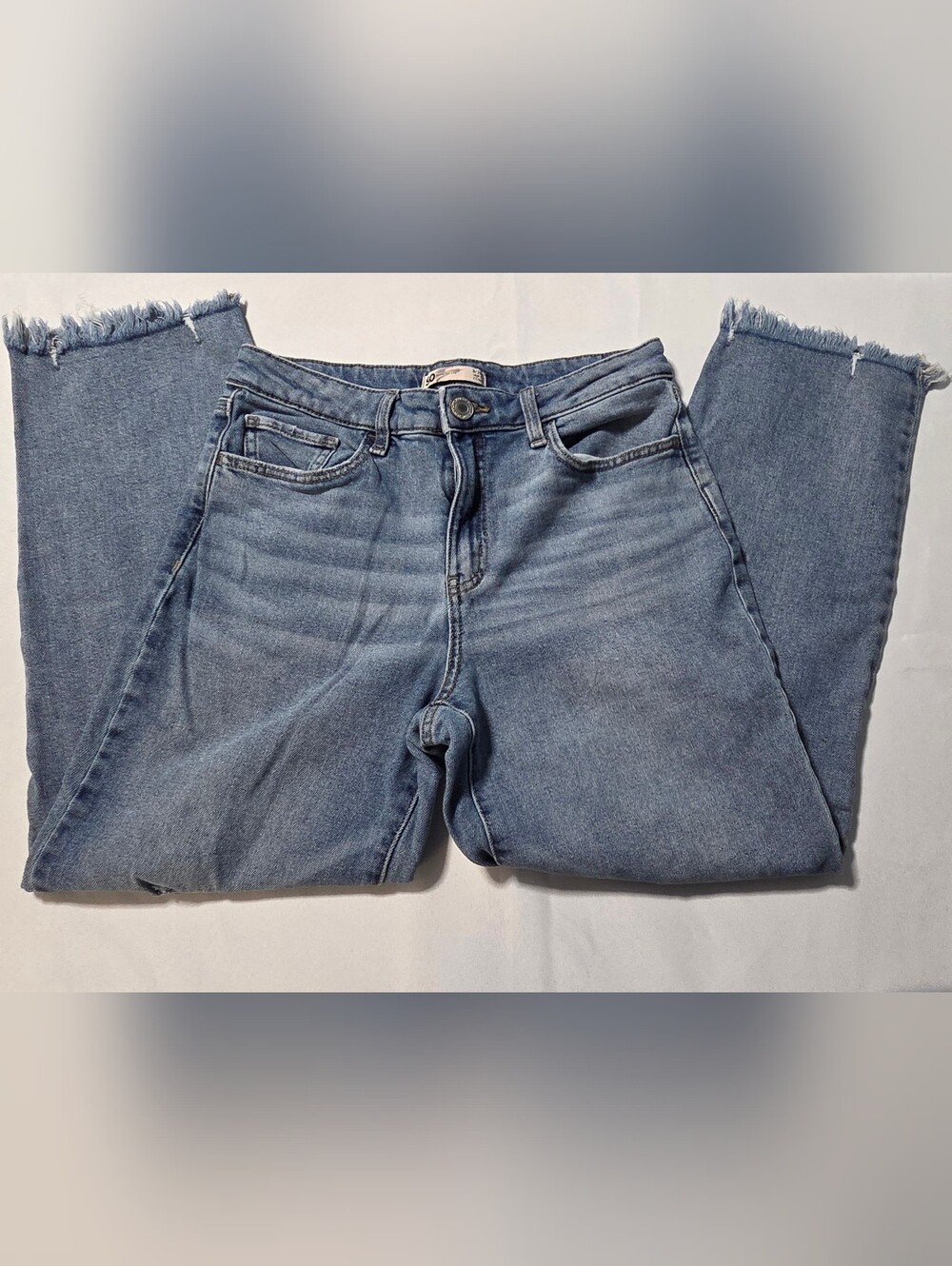SO Goods For Life High Rise Straight Distressed Jeans Frayed Hem Size 9 29W